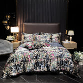 Natural Silk Bedding Set High-End Luxury Soft Silky Quilt Cover Set Single Double King Size Printing Duvet Cover Set