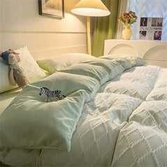 Bedding Set Fashion Skin Friendly Fabric Home Hotel King Size Single Double Bed Set Duvet Cover Quilt Cover Pillowcase Bed Linen