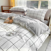 1pc 100%Cotton Duvet Cover Plaid Comforter Covers funda nordica cama 150 Single/Queen/King Quilt Cover(no pillowcase)