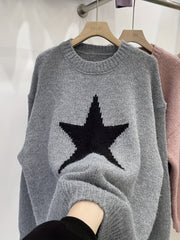 Star Embroidery Pullover Knit Sweater