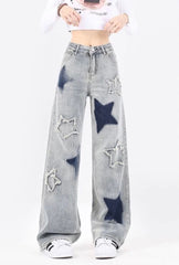 Star Patchwork Darring Display Denim Jeans