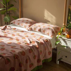 Sweet Strawberry Knitted Blanket