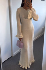 Tie-Back Rib-Knit Dress