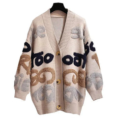 Ugly Curved Text Cardigan