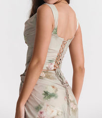 'Una' 'Vesper' Vintage Floral Top & Skirt Set