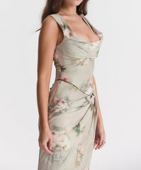 'Una' 'Vesper' Vintage Floral Top & Skirt Set