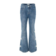 Vintage Star Print Flare Jeans