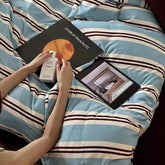 Vintage Navy Striped Bedding Set