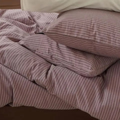 Purple Striped Duvet Cover