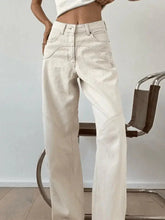 White Splice Straight Leg Cargo Jeans