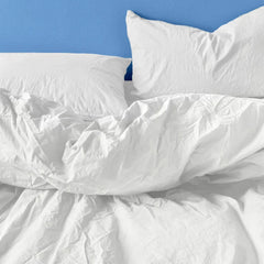 White Crumpled Duvet Cover