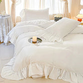 White Shabby Chic Pearl Beaded Duvet Cover Set