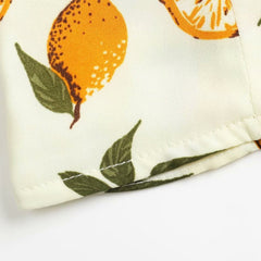 Cream Citrus Crop Top