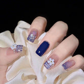 Aesthetic Spring Daisy Square Acrylic Long Nails With Daisies