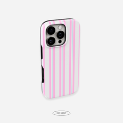Pink & Blue Striped iPhone Case