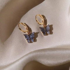 Lucky Pearl Lustre Butterfly Earrings And Butterfly Necklace