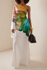 Bernice Printed Single Sleeve Maxi Dress