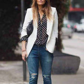 Classic Shawl Collar Short Cardigan Blazer Coat Long Sleeve