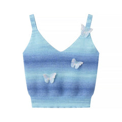Gradient Butterfly Crop Top