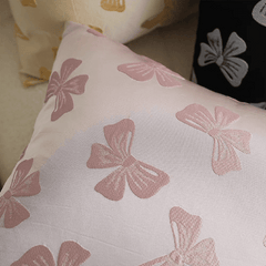 Bow Jacquard Throw Pillow