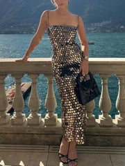 inostorâ„?Sequin Versatile Irregular Midi Dress