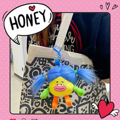 Plush Hair Doll Keychain