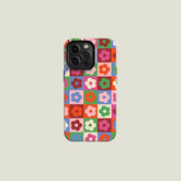 Retro Checkered Flower iPhone Case