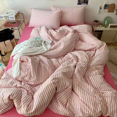 Coastal Stripes Duvet Cover - Pink