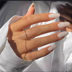 24 PCS Aesthetic Milky Nude Jelly Gel Acrylic Nail