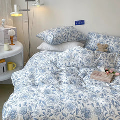Blue Vintage Floral Bedding Set