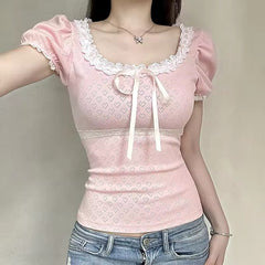 Coquette Pink Top with Bow