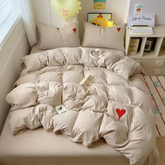 Mint Green Heart Bedding Set
