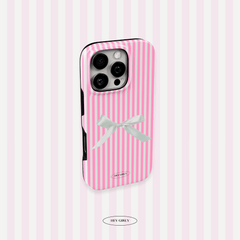 Coquette Pink Striped iPhone Case