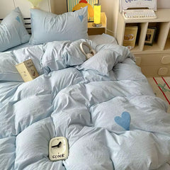 Blue Heart Bedding Set