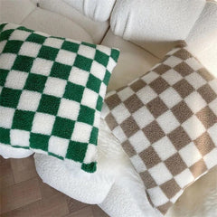 Lamb Fleece Checkerboard Pillow
