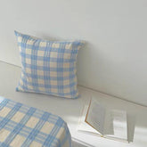 Cream Plaid Throw Pillow