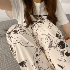 Cute Cat Pajama Pants