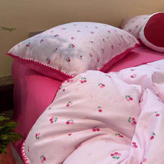 Cute Cherry Print Bedding Set - Pink