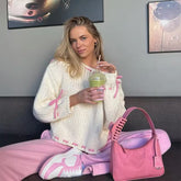 Coquette Pink Bow Sweater
