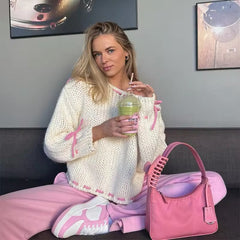 Coquette Pink Bow Sweater