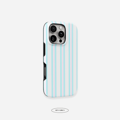 Blue & Pink Striped iPhone Case