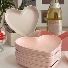 Pink Heart Dishes Set