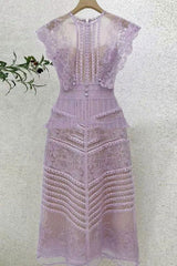 inostorâ„?Crochet lace elegant embroidered dress