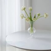 Rounded Glass Flute Vase