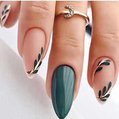 Glitter Hearts Almond Shape Nail