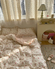 Pink Floral Duvet Cover Set