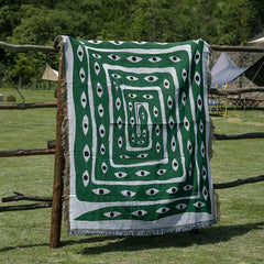 Eye Snake Green Blanket