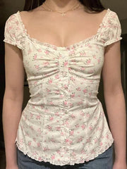 Rosalie Rosebud Button Blouse