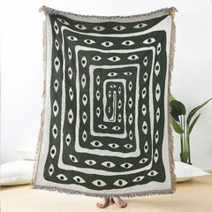 Eye Snake Green Blanket