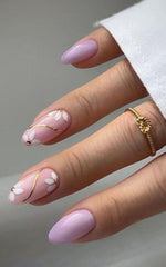 Glitter Hearts Almond Shape Nail